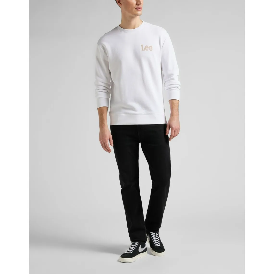 Sweatshirt Homme WOBBLY LEE - Uni Blanc en coton | 3 Suisses