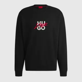 Sweatshirt Hugo en coton éponge avec double logo
