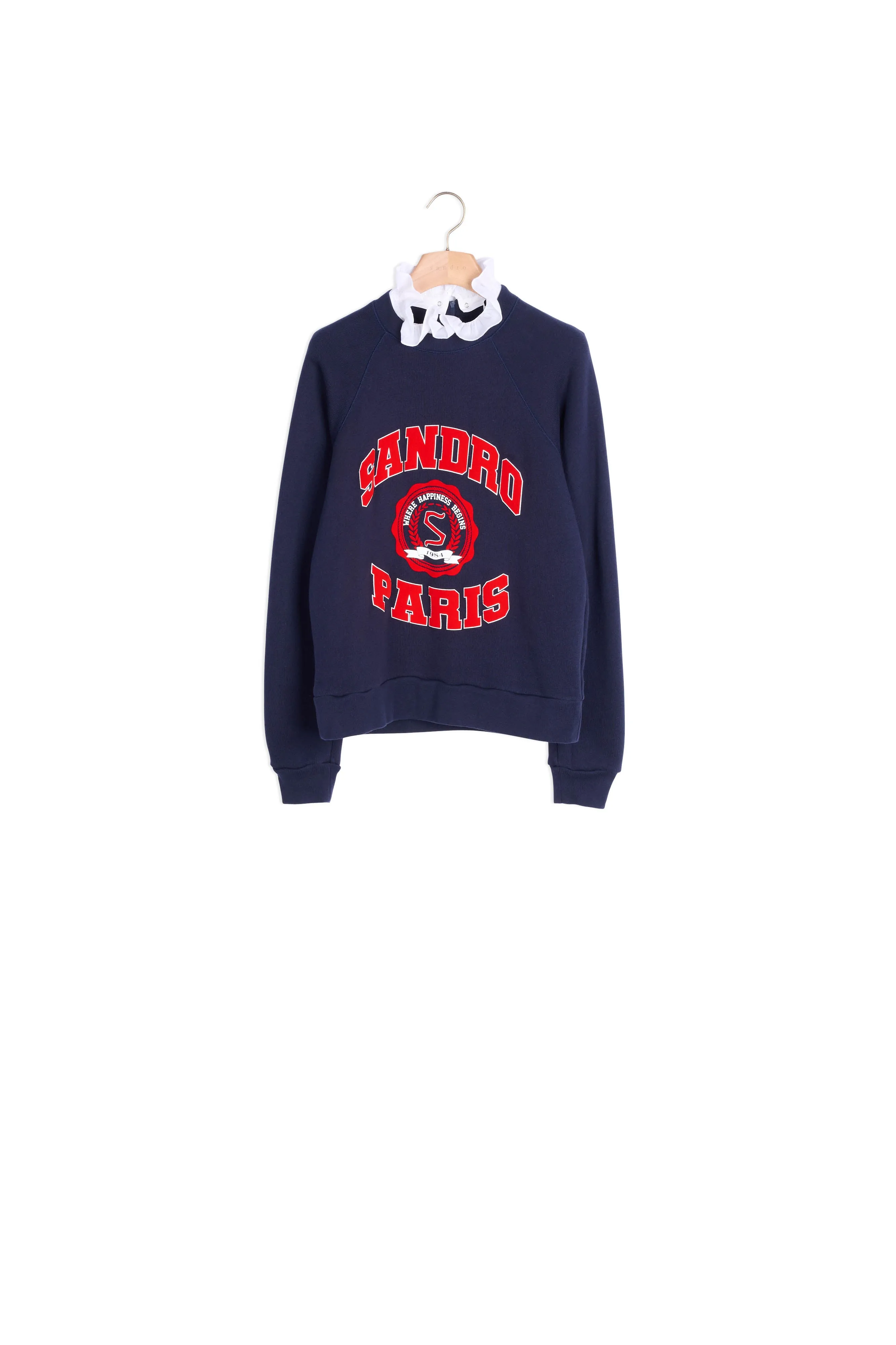 Sweatshirt à col trompe l'il
