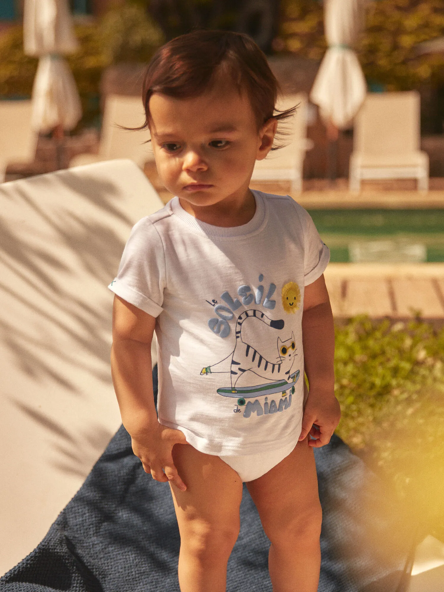 T-shirt-body blanc à manches courtes
