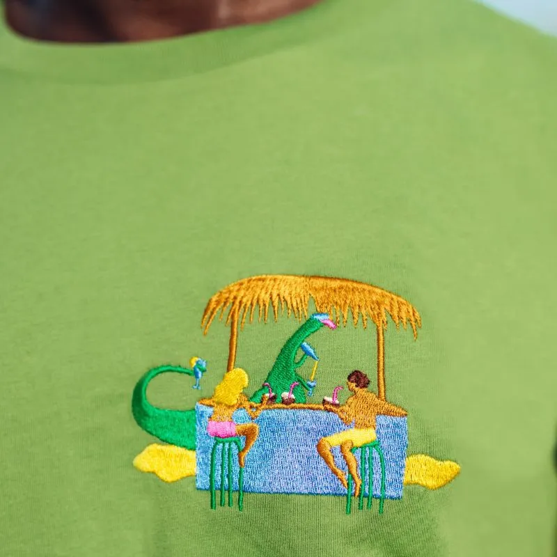 T-shirt Dino Barman Broderie Vert - Lundi au Soleil