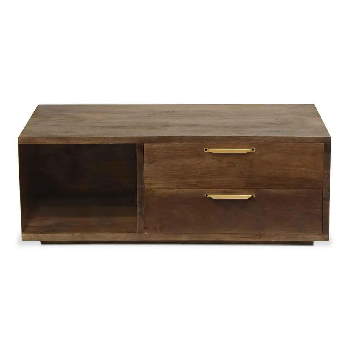 Table Basse FIRMIN Marron Et Métal Or | 3 Suisses
