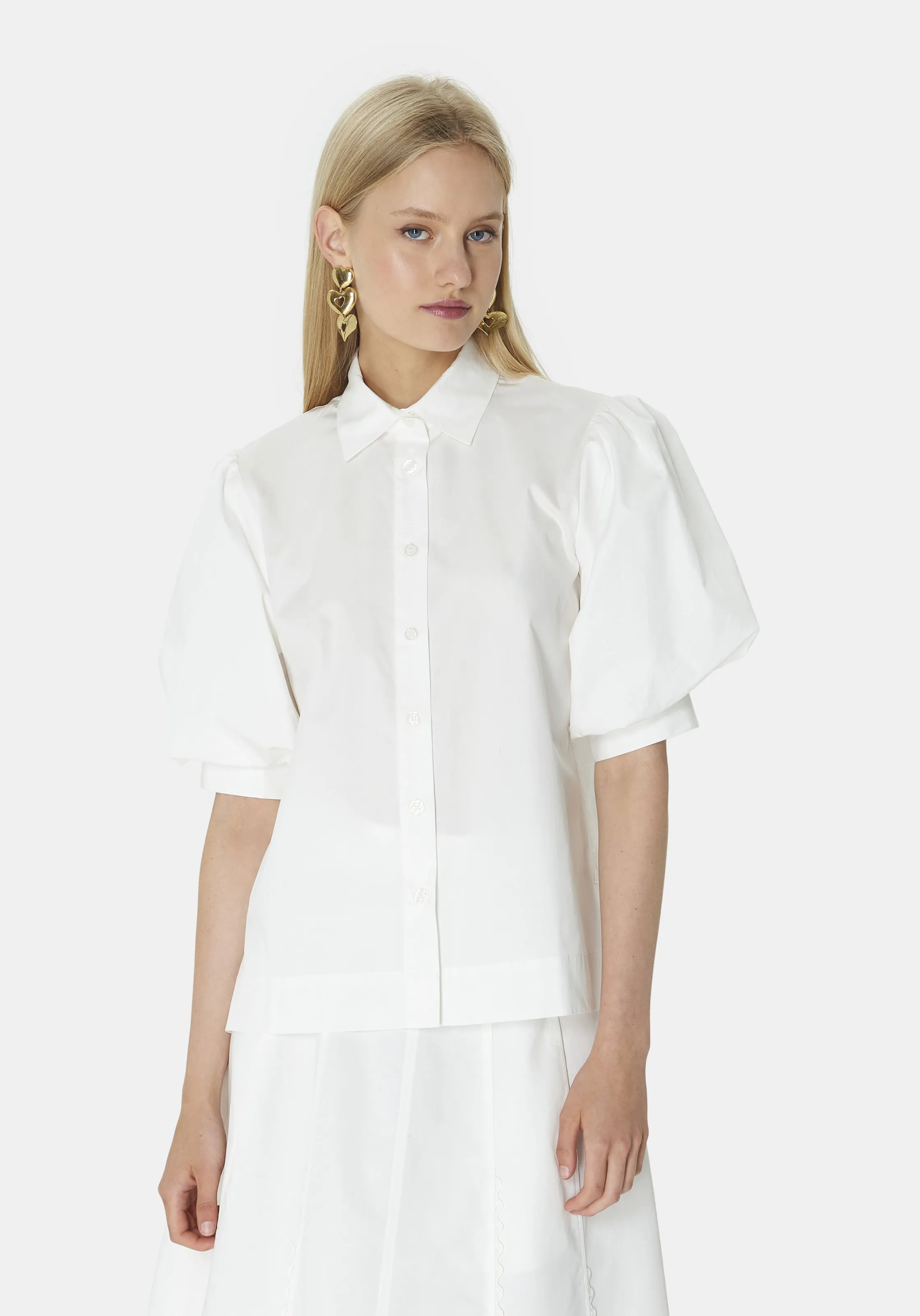 TARA JARMON  Chemise évasée  courte courtes chemise - calypso - Blanc