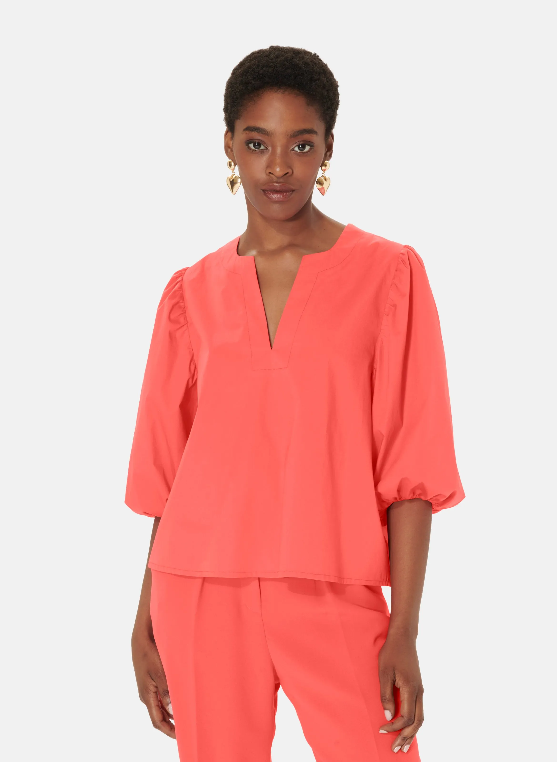 TARA JARMON  Top droit  courte courtes v - tancredi - Rose