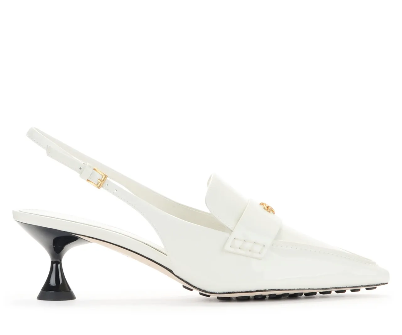 Tory Burch Escarpin en cuir verni blanc