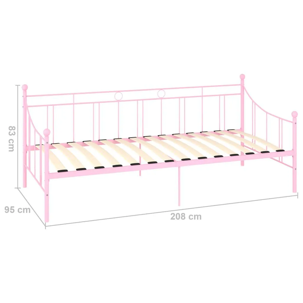 vidaXL Cadre de lit de repos Rose Métal 90 x 200 cm | vidaxl-fr