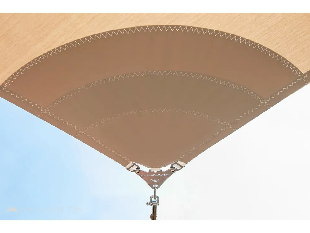 Voile d'ombrage premium triangulaire 7x7x7m - imperméable 270g - couleur beige